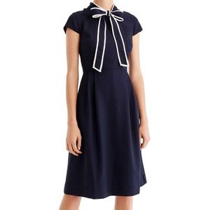 J crew tie-neck dress in 365 crepe
